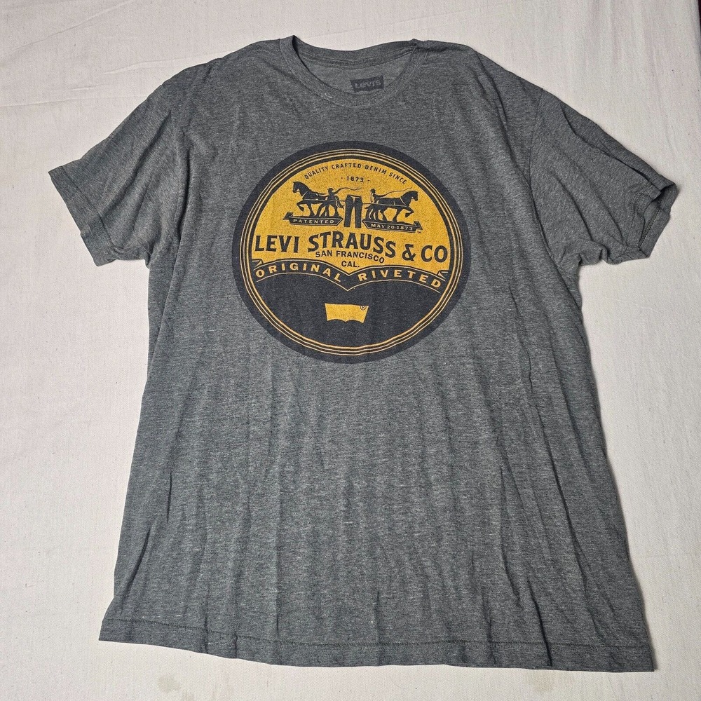 Levi Strauss & Co Premium Original Men's‎ Gray T-Shirt - Size XL Flaw